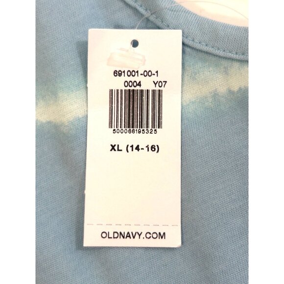 Old Navy Girls Maxi Dress XL 14-16 Blue White Tie Dye Striped Sleeveless Summer - Picture 5 of 11